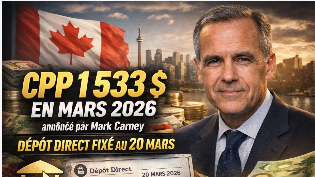 CPP 1 533 $ en mars 2026 annoncé par Mark Carney dépôt direct fixé au 20 mars