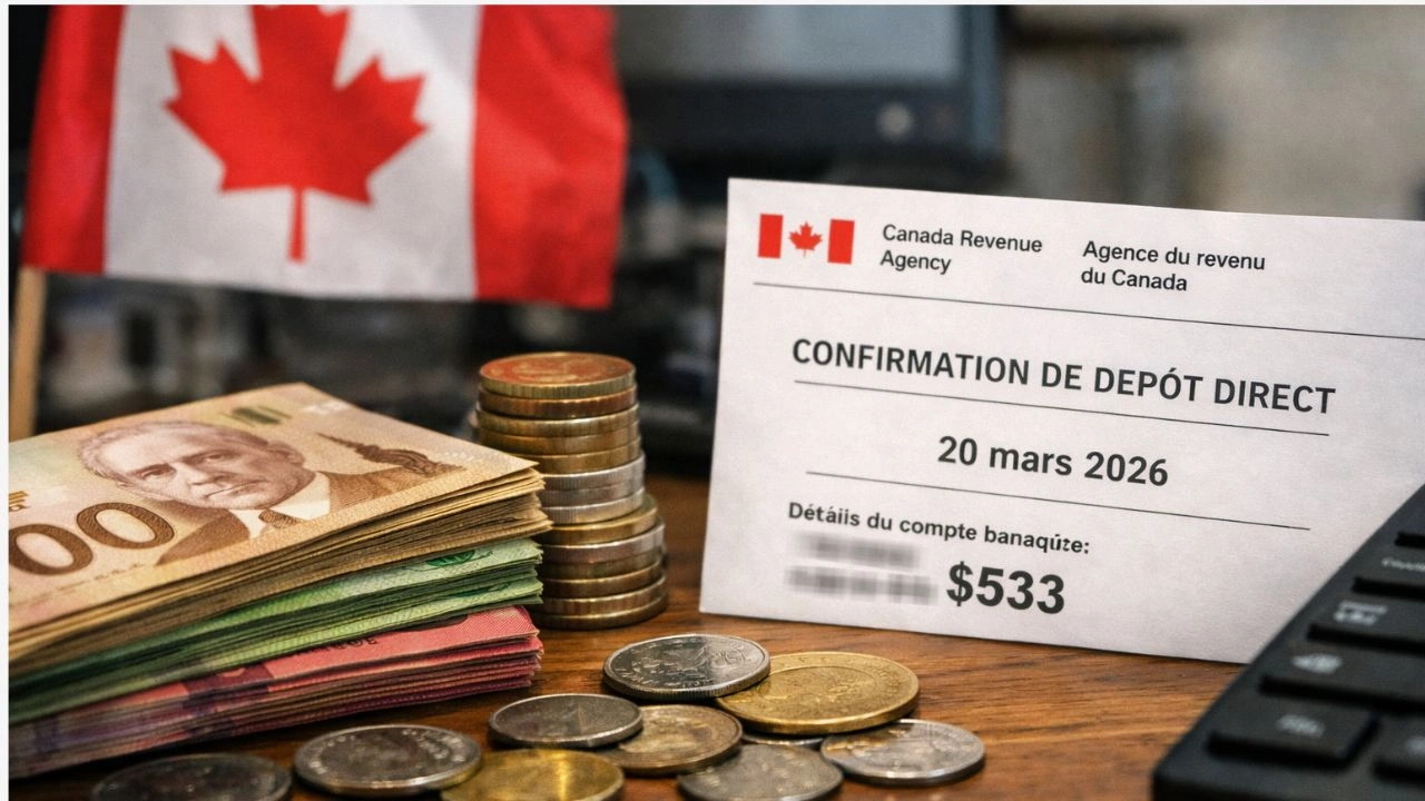 Canada crédit TPS/TVH 533 $ le 20 mars 2026, date de dépôt confirmée par la CRA