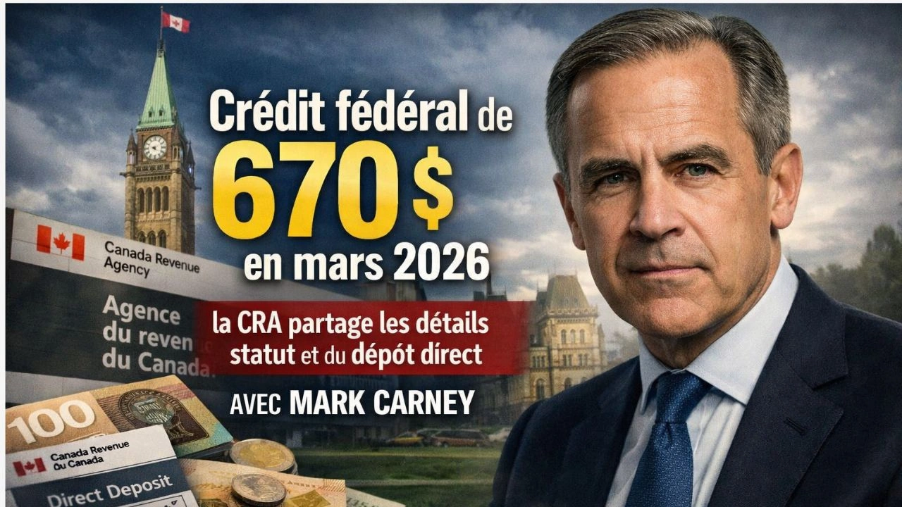 Crédit fédéral de 670 $ en mars 2026 la CRA partage les détails statut et du dépôt direct