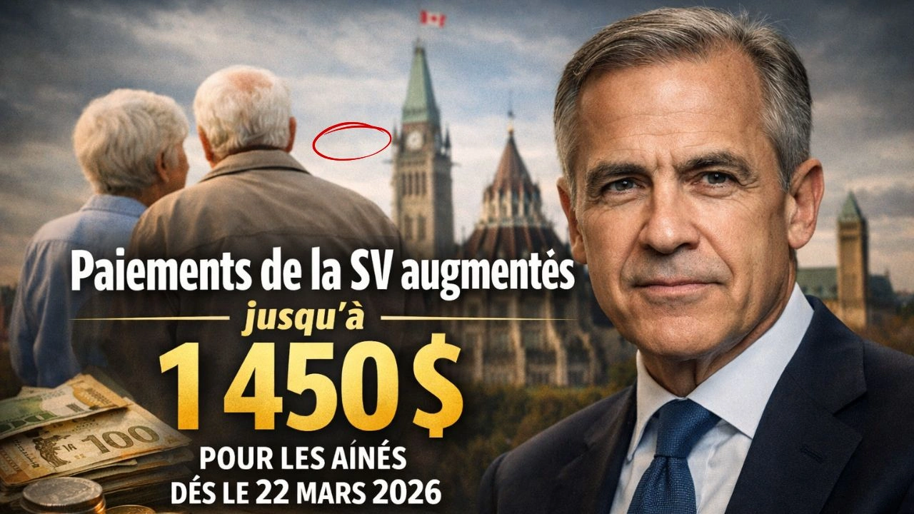Paiements de la SV augmentés jusqu’à 1 450 $ pour les aînés dès le 22 mars 2026